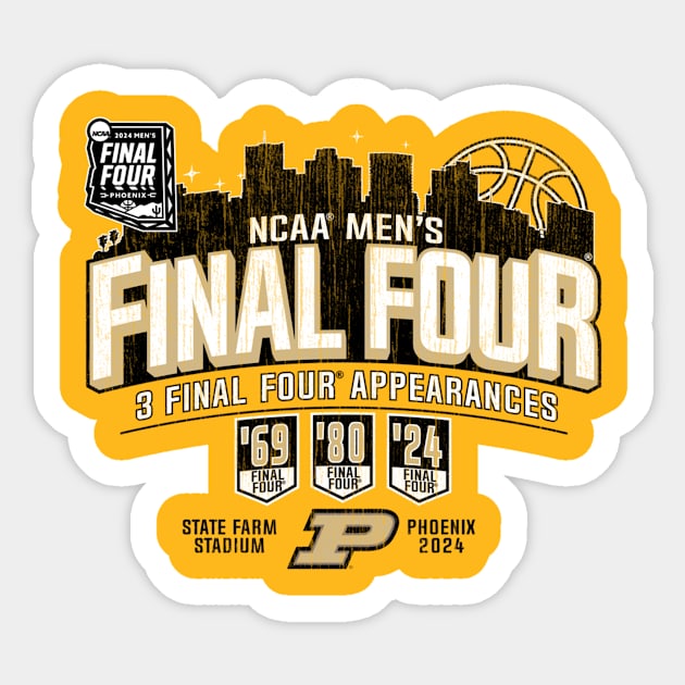 Purdue Boilermakers Final Four 2024 Basketball Vintage Gray Sticker by johnhawilsion